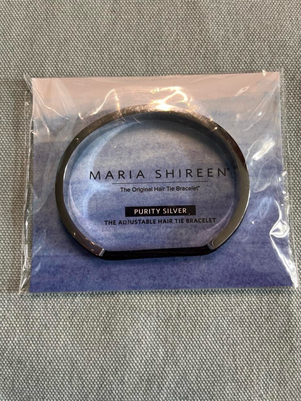 Maria Shireen Purity Silver Adjustable Hair Tie Bracelet - Sleek Silver